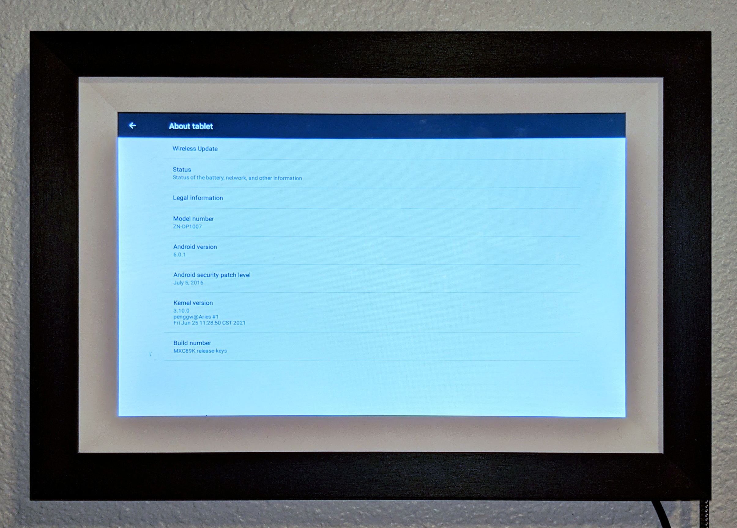 My digital picture frame turned out to be running Android 6.0.1